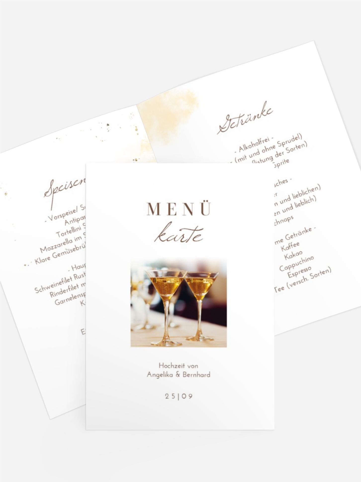 Menükarte Geblendet