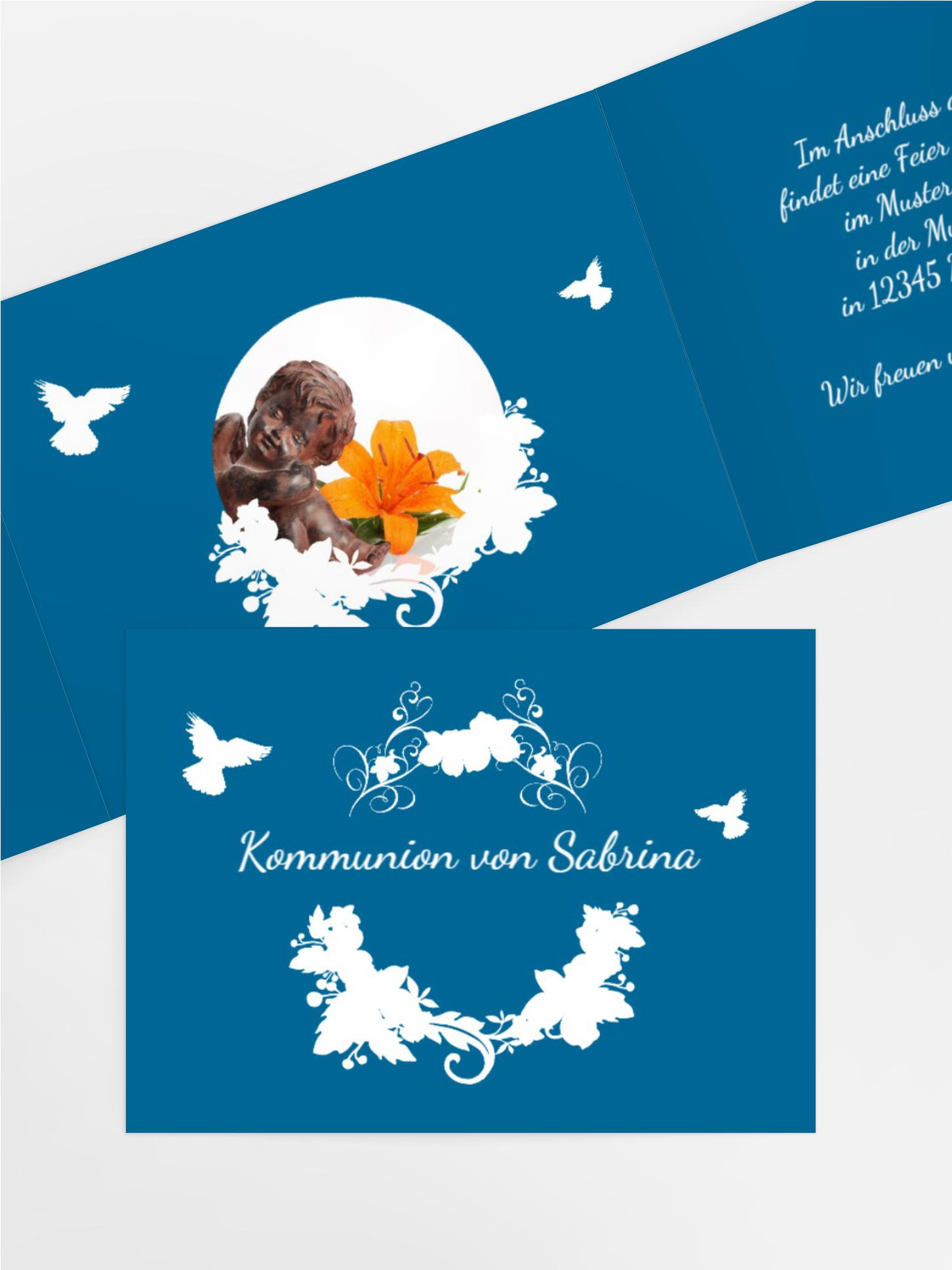 Einladung Kommunion Vogel