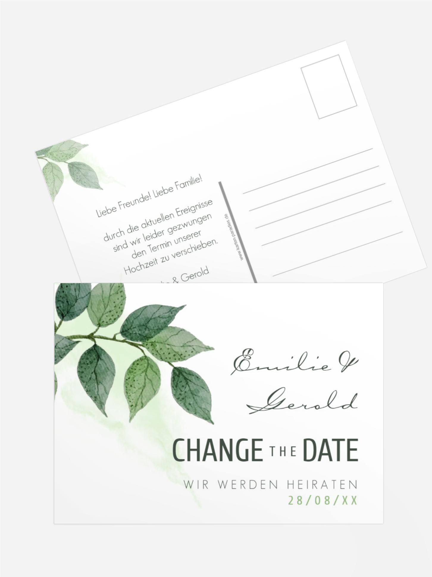 Change The Date Karte Saftig Grün