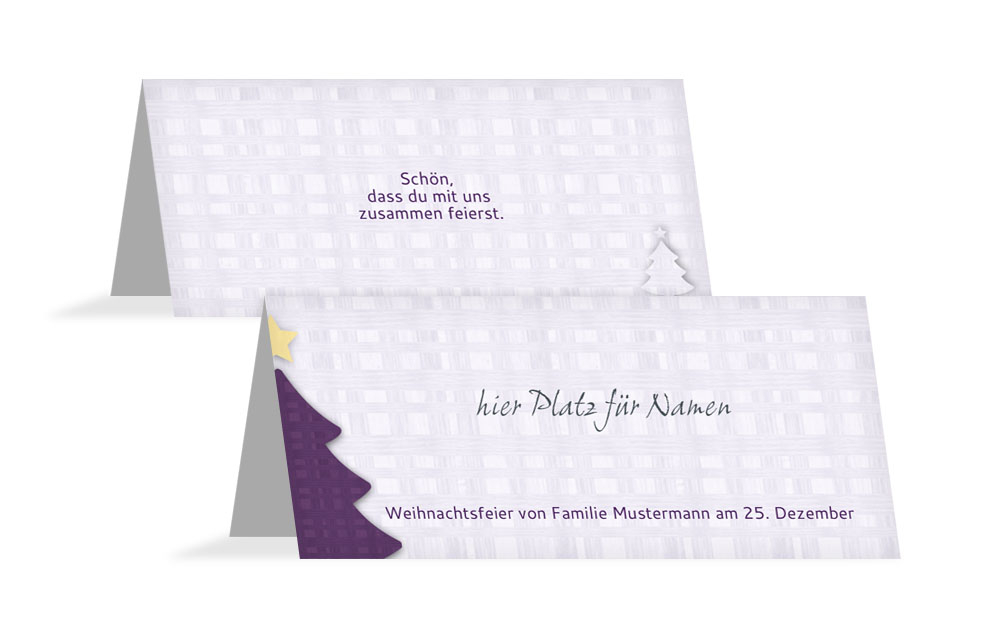 Tischkarte zu Weihnachten Holzkaro Tischkarte zu Weihnachten Holzkaro