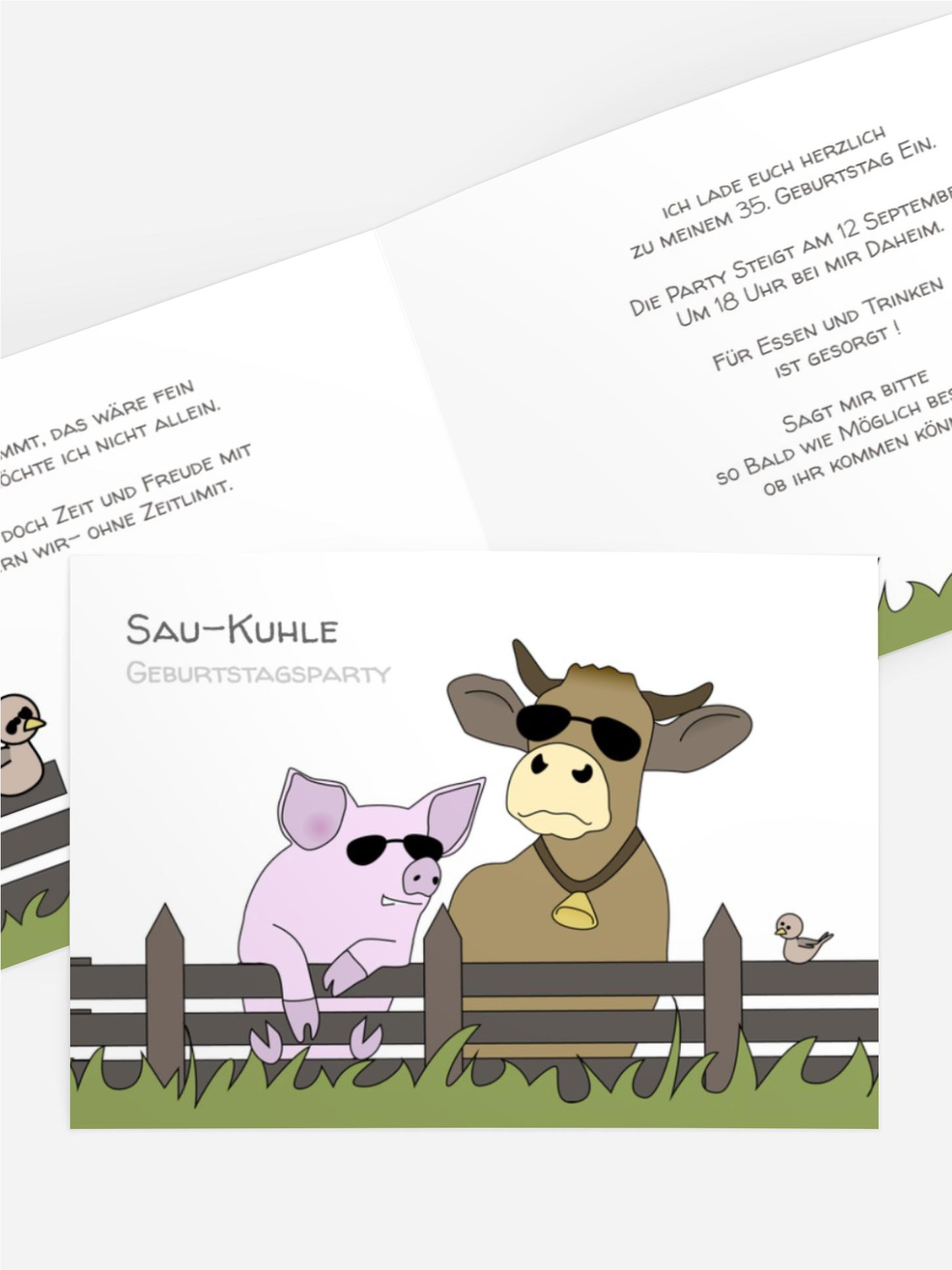 Geburtstagseinladung SauKuhl