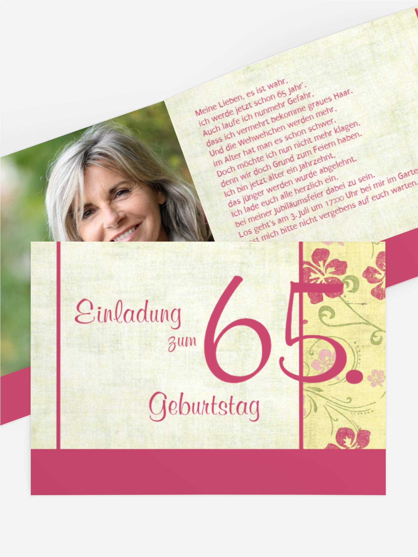 Einladung zum Geburtstag Hibiskus 65 Foto