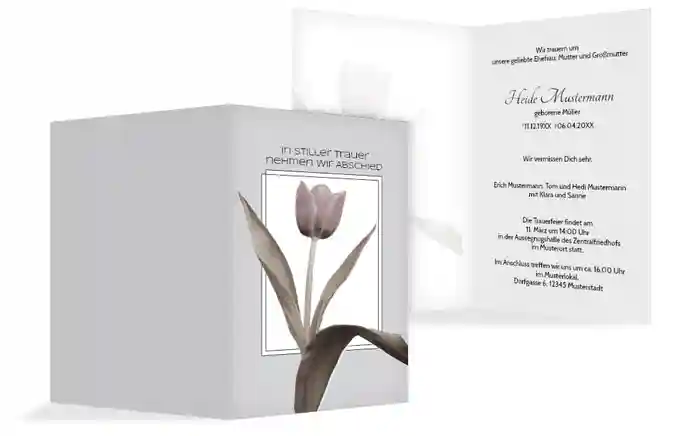 Trauerkarte Tulpe hoch