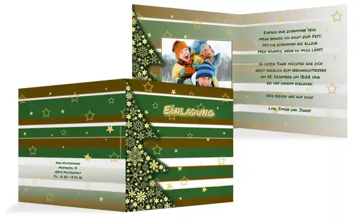 Weihnachtseinladung Privat American Style