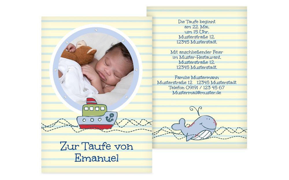 Taufe Einladungskarte Meer Taufe Einladungskarte Meer