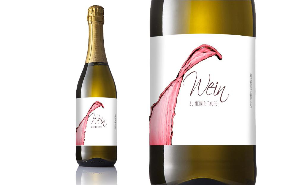Flaschenetikett Taufe Schriftart Tandem