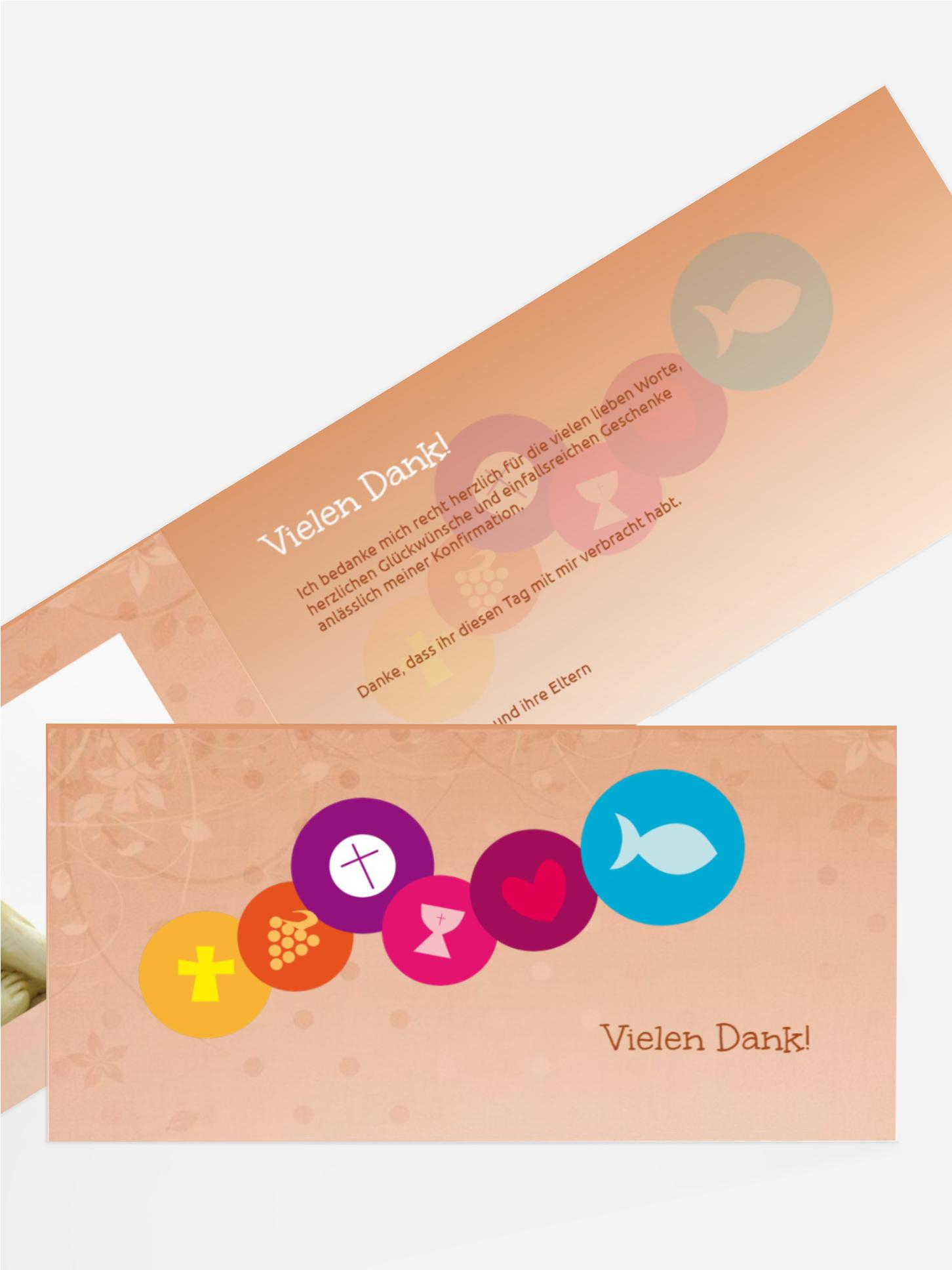 Danksagung zur Konfirmation bunte Elemente
