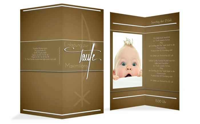 Einladungskarte zur Taufe Chi-Rho