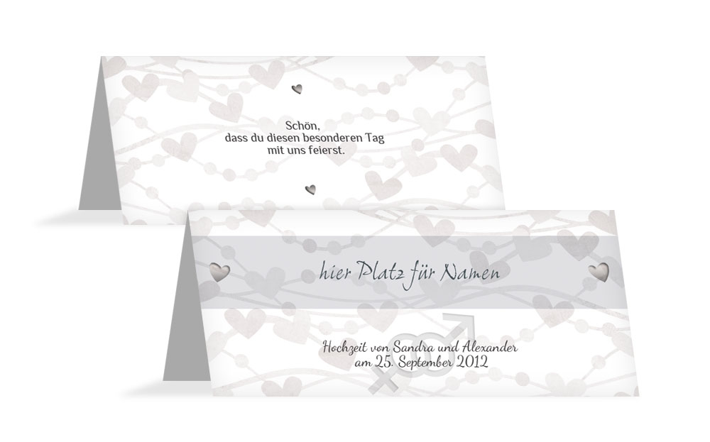 Tischkarte Im Zeichen der Liebe Tischkarte Im Zeichen der Liebe