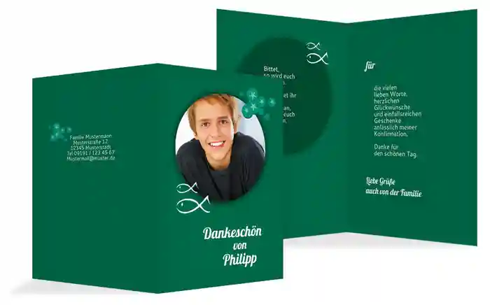 Dankeskarte Konfirmation Star