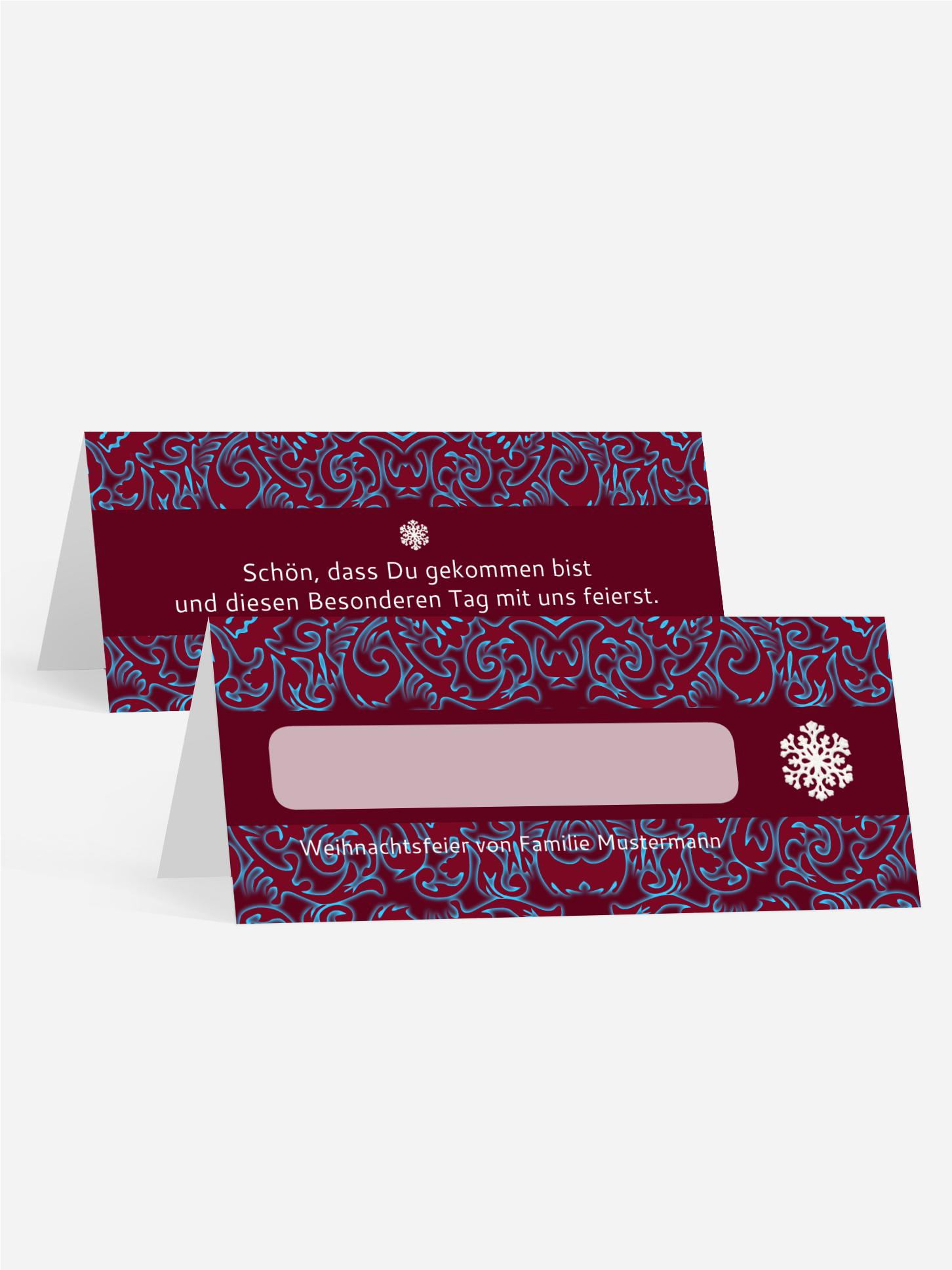 Tischkarte Weihnachten Flocke