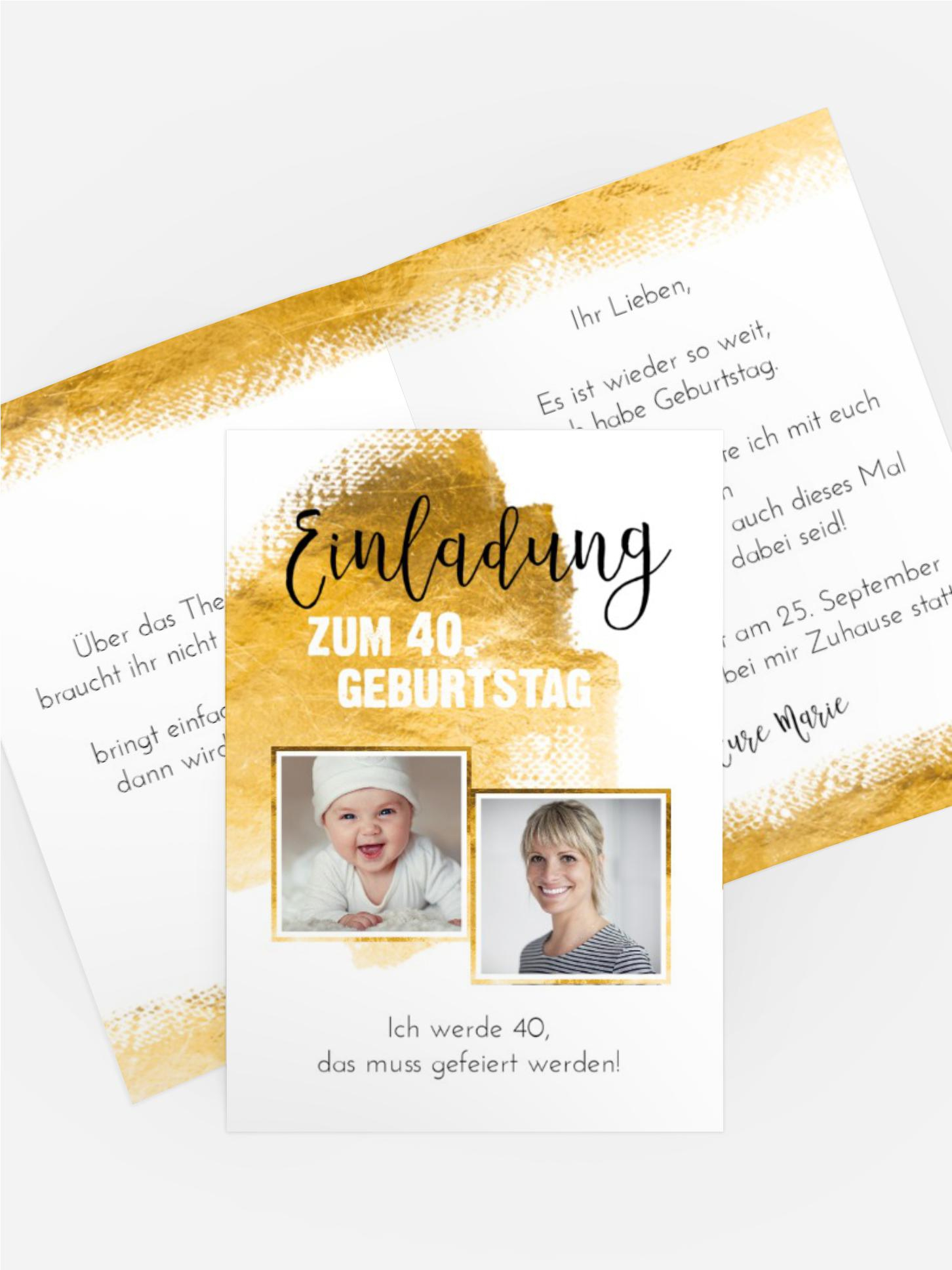 Geburtstagseinladung Metall 40