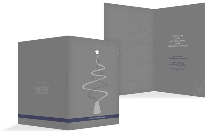 Weihnachtsgrußkarte Geschäft Schnörkelbaum