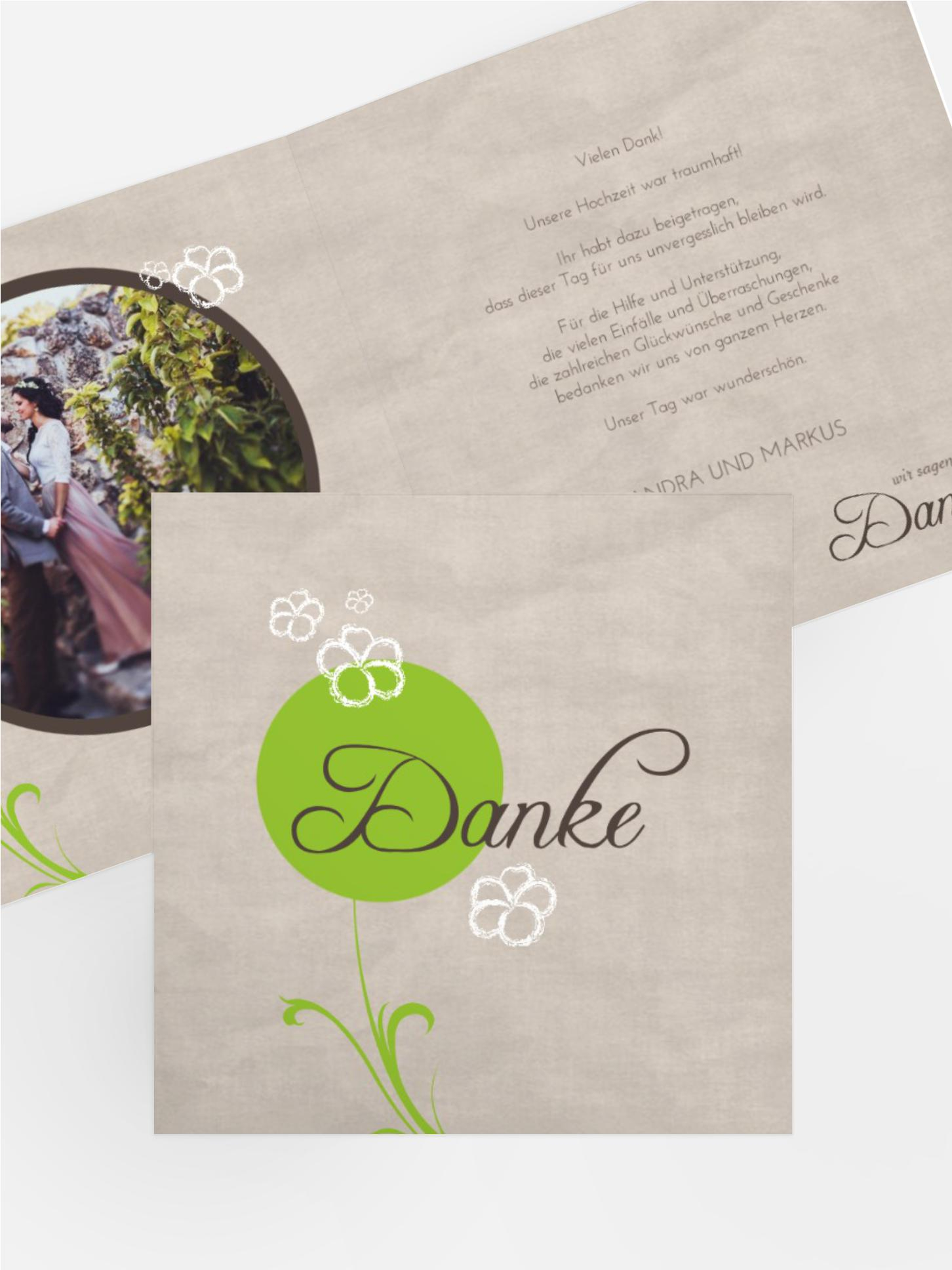 Hochzeitskarte Danke Fantasyflower