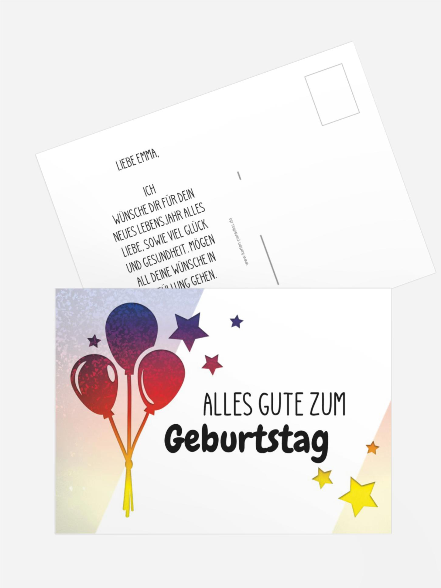 Glückwunschkarte zum Geburtstag Ballon