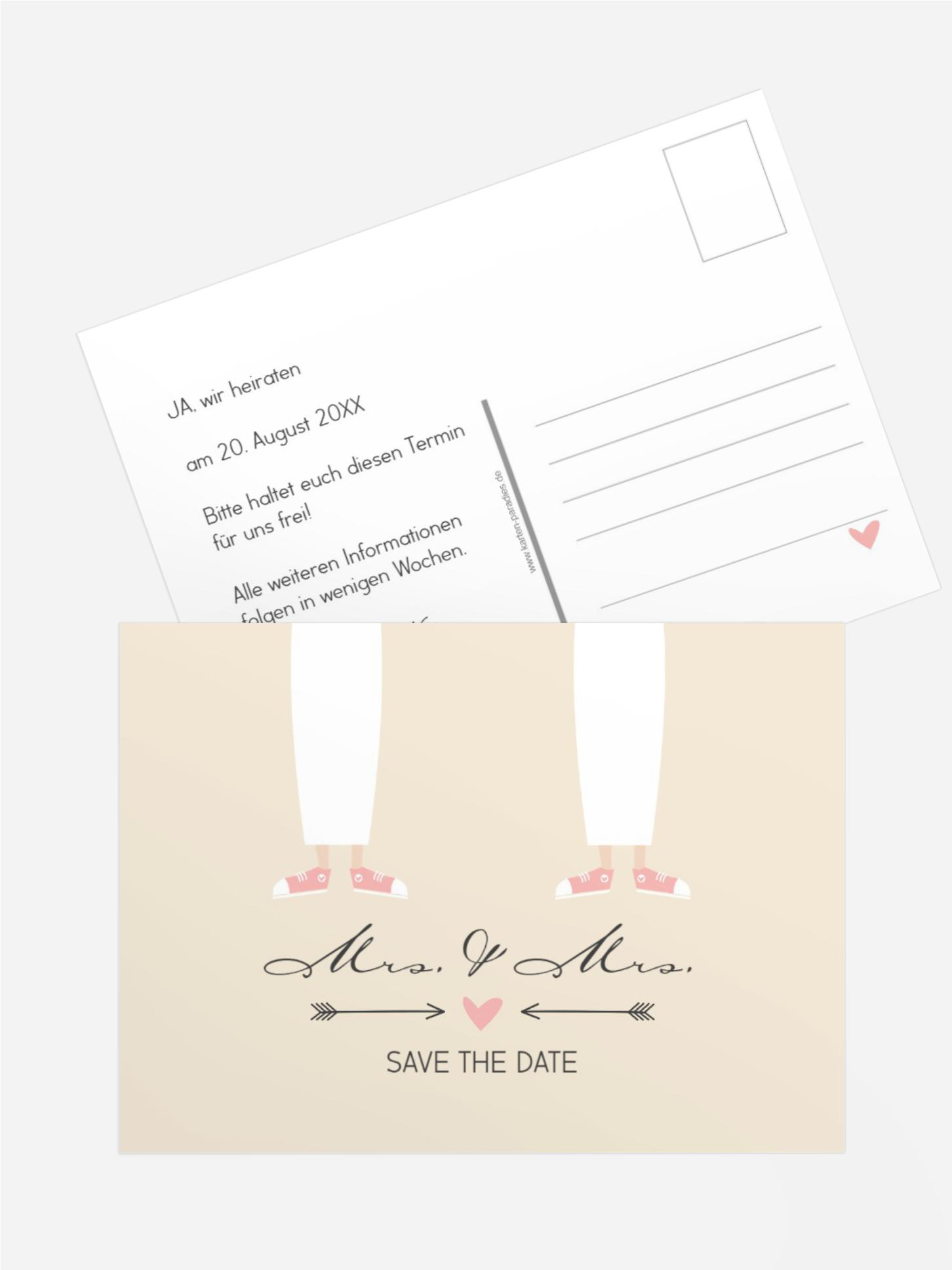Save the Date Karte zur Hochzeit Pärchen - Frauen