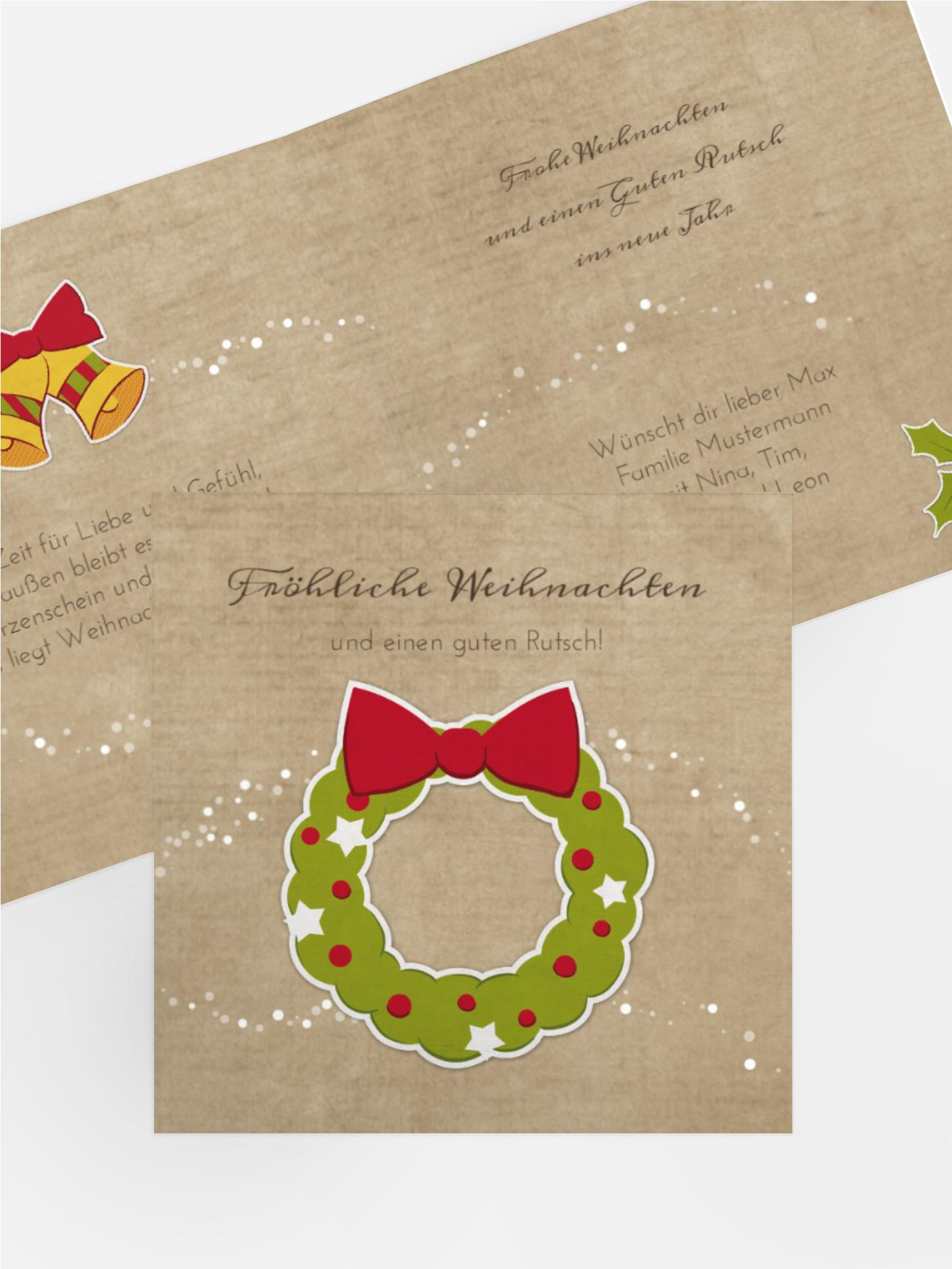 Weihnachtsgrußkarte Weihnachtskranz