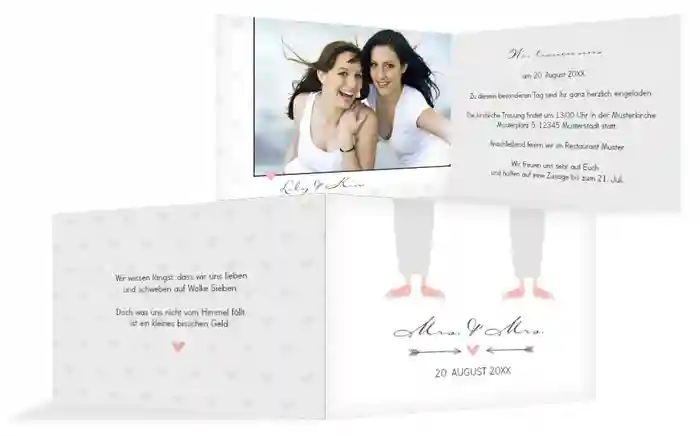 Einladungskarte zur Hochzeit Pärchen - Frauen