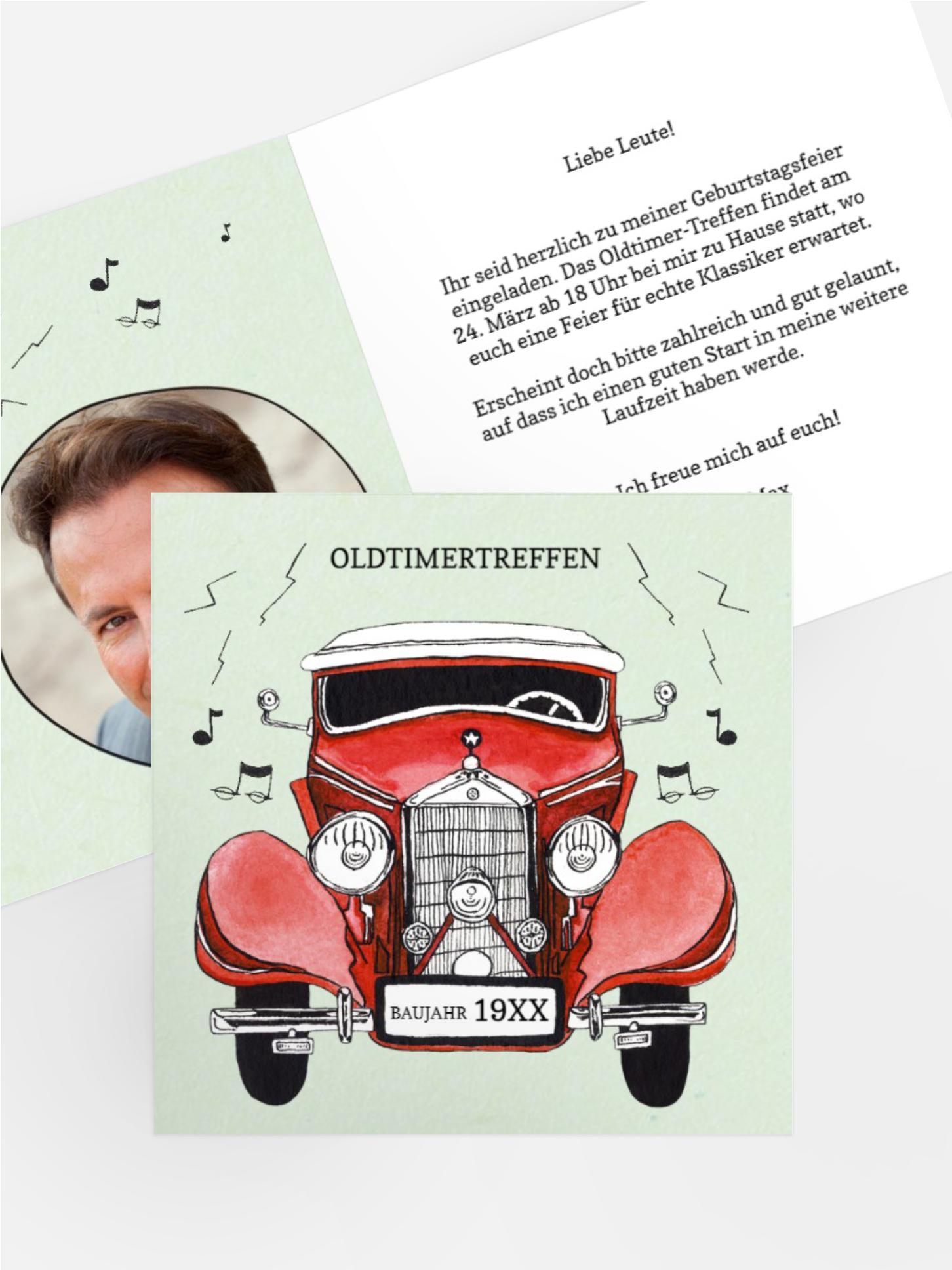 Einladung mit Foto Oldtimertreffen