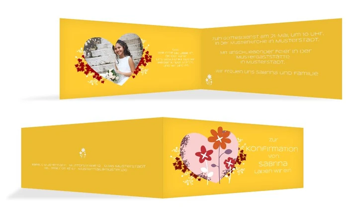 Einladungskarte Konfirmation Herz