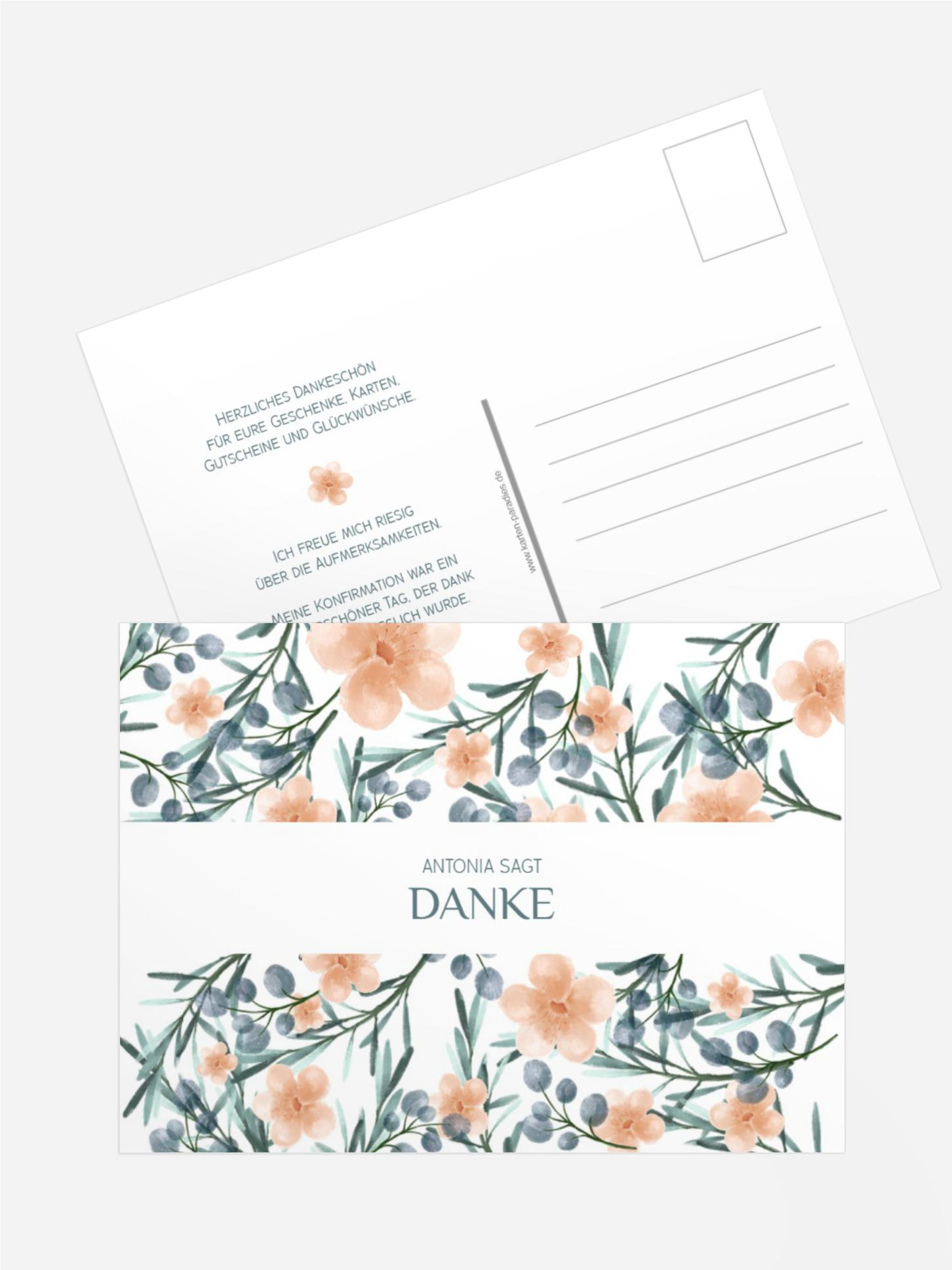 Dankeskarte Konfirmation Konfirmation blüht
