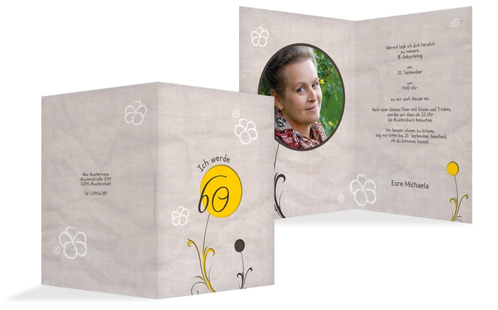 Einladungskarte Fantasyflower 50 Foto Einladungskarte Fantasyflower 50 Foto