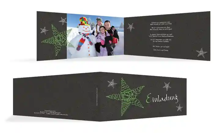 Weihnachten Einladung Privat Curly Star