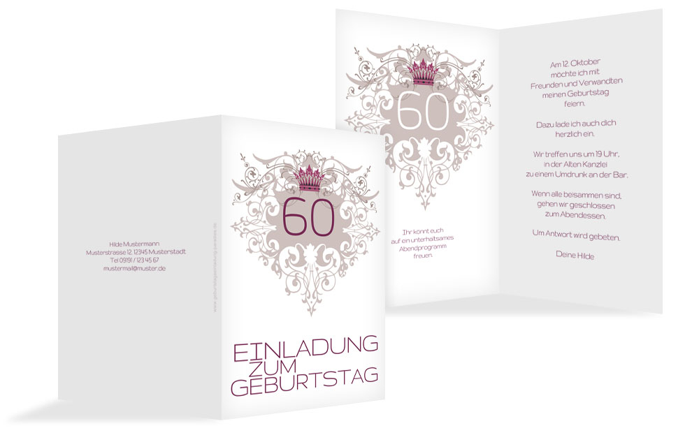 Einladung zum Geburtstag Krone 60 Einladung zum Geburtstag Krone 60