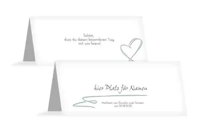 Tischkarte Doppelherz