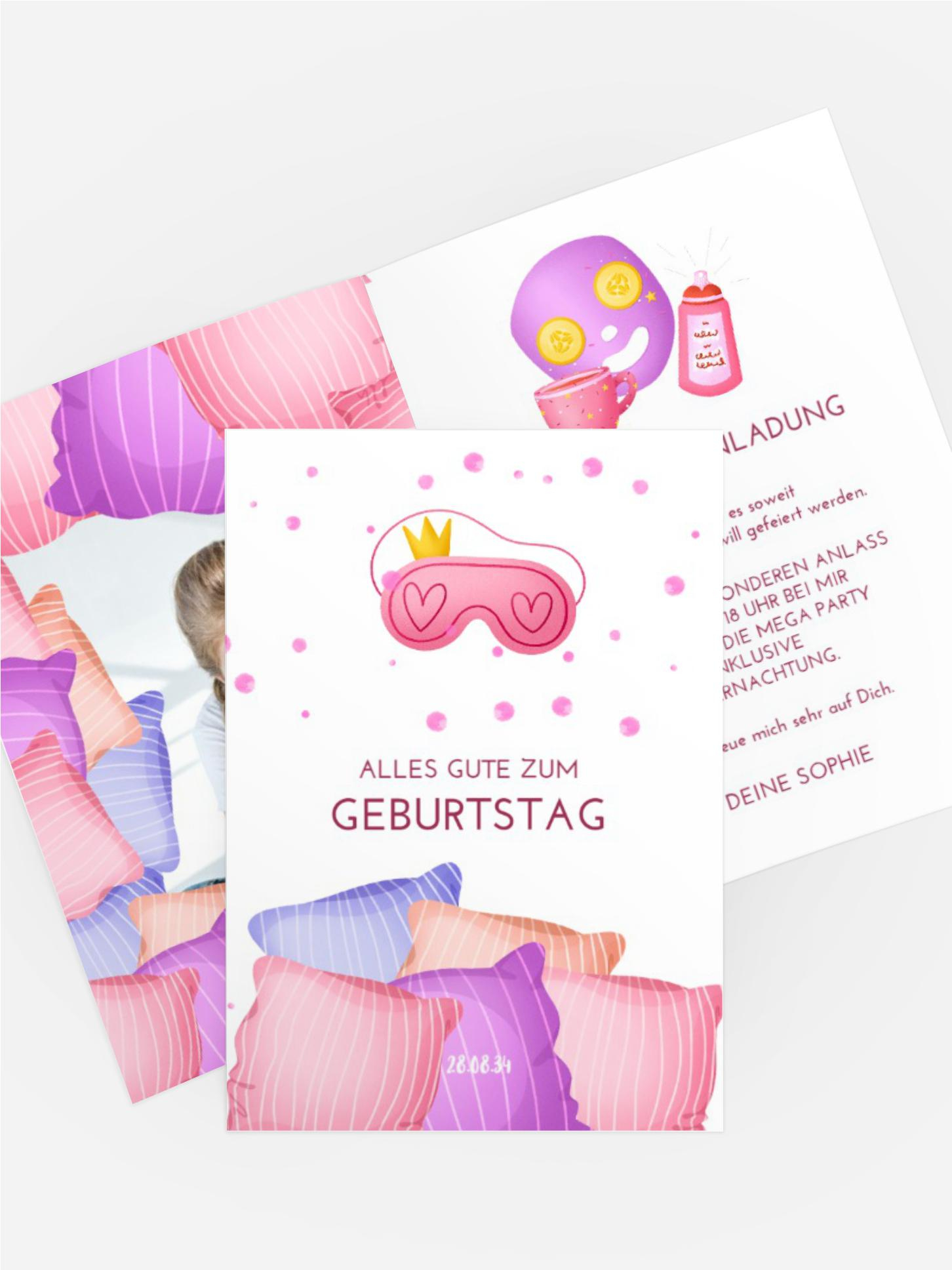 Jugendliche Geburtstagseinladung Pyjama Party