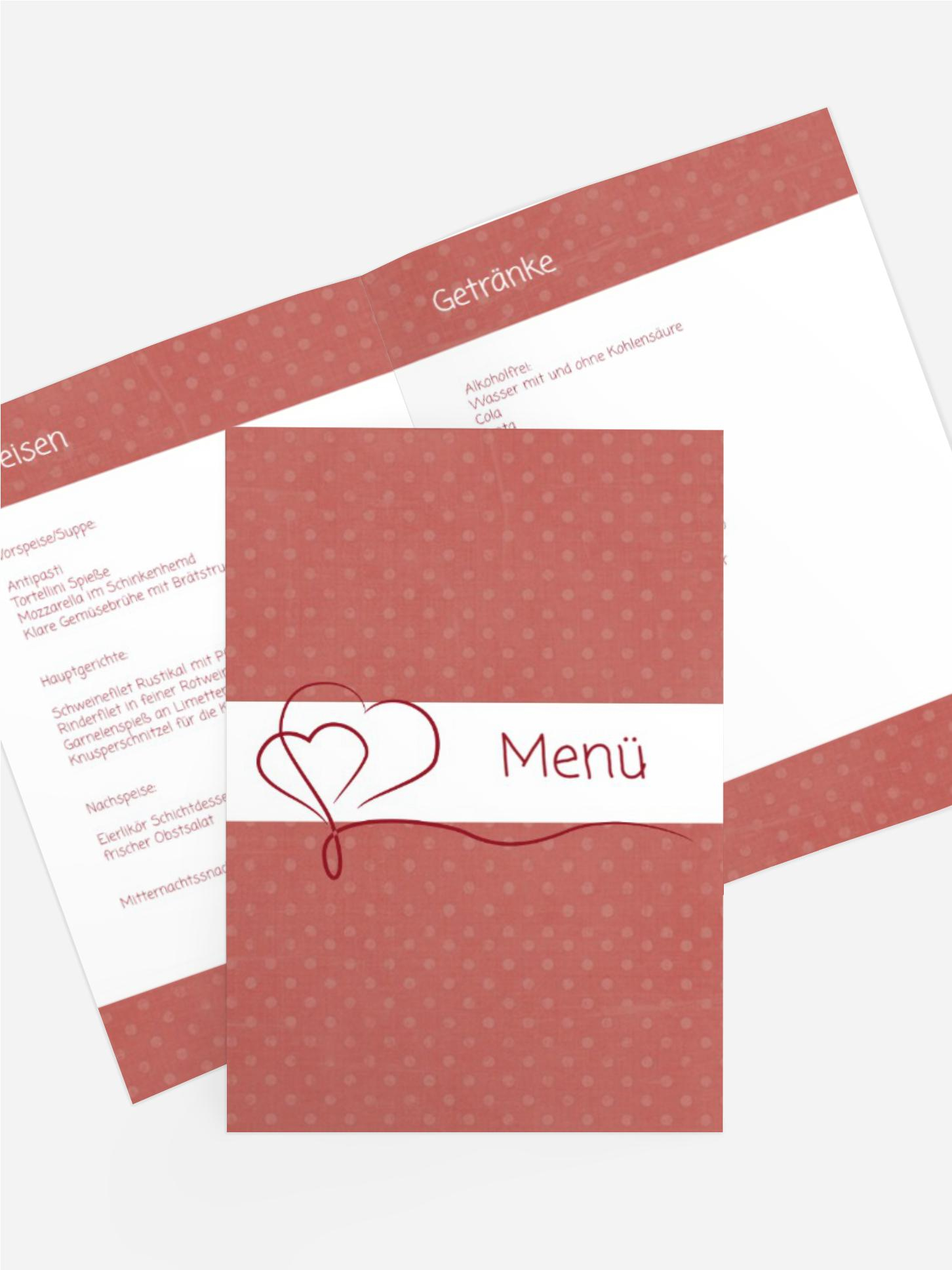 Menükarte Gepunktet