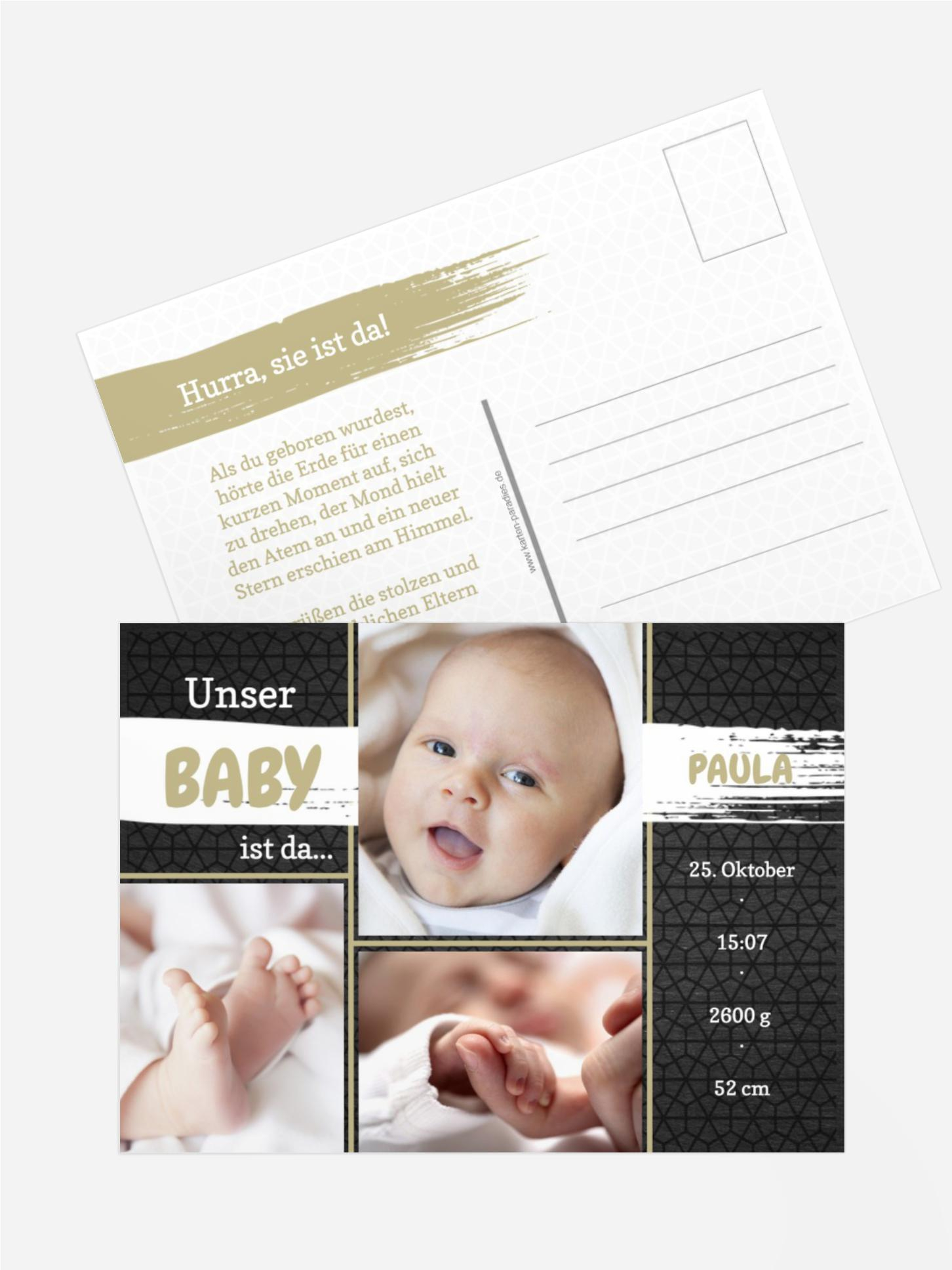Babykarte zur Geburt Schiefer Babykarte zur Geburt Schiefer