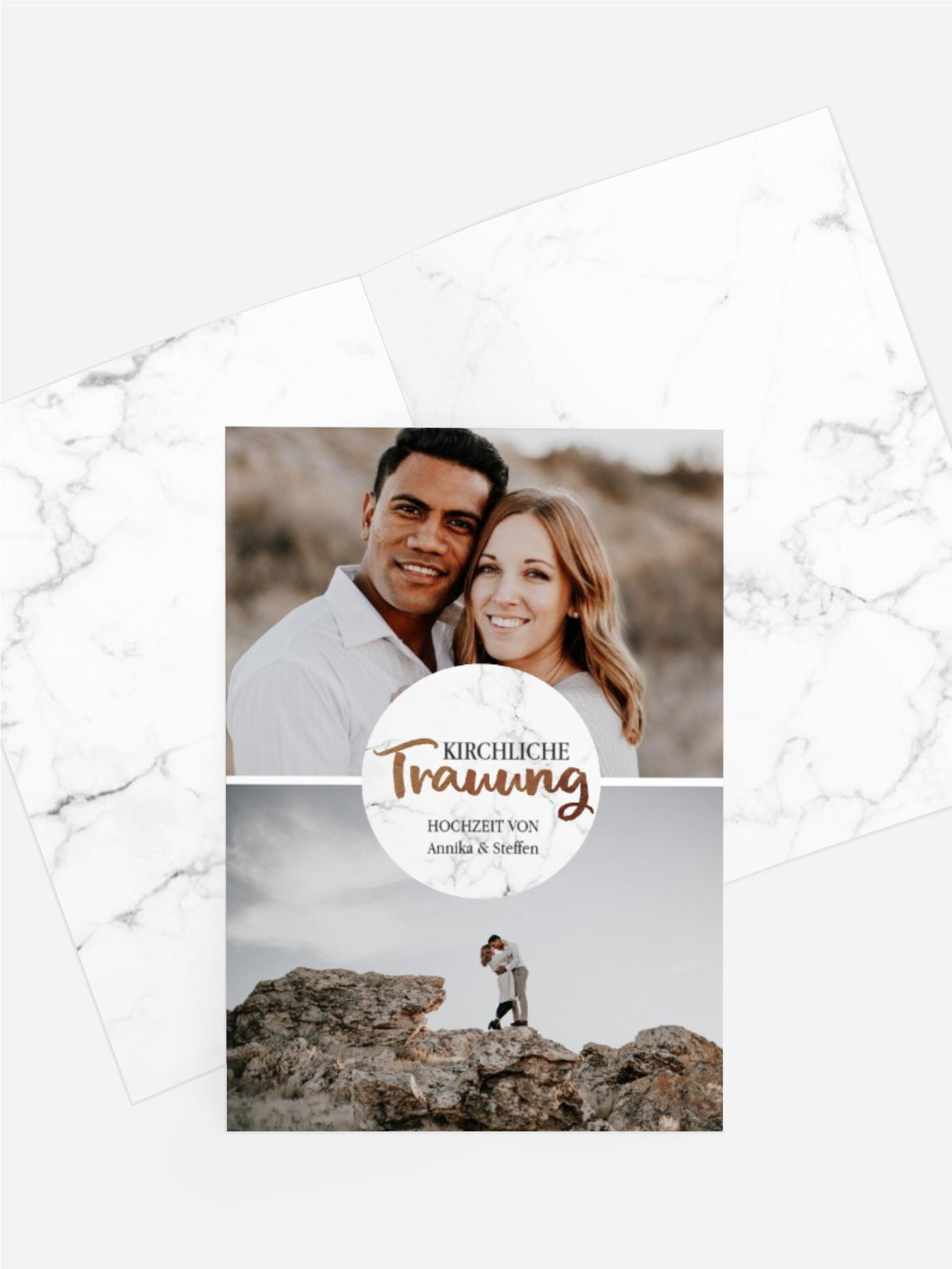 Kirchenheft Umschlag zur Hochzeit Marmor