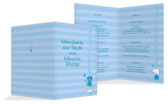 Menükarte Taufe Leo