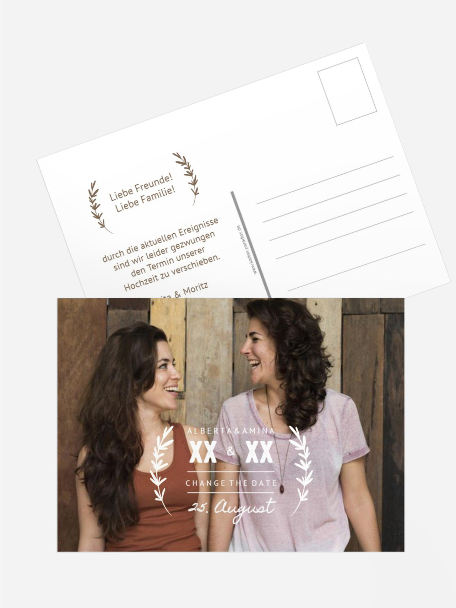 Change The Date Karte XX wir zusammen