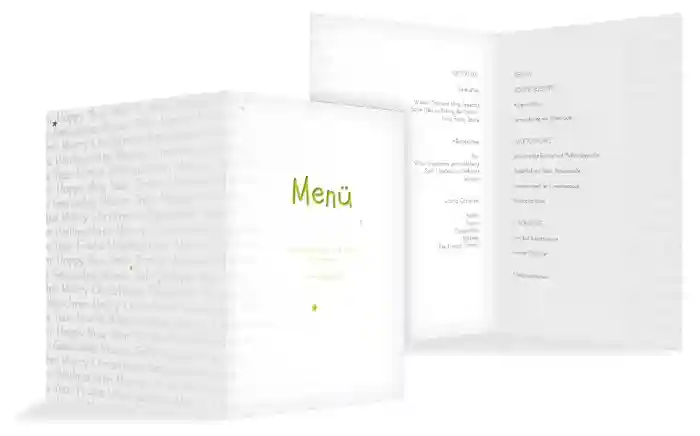Weihnachts Menükarte Schrift
