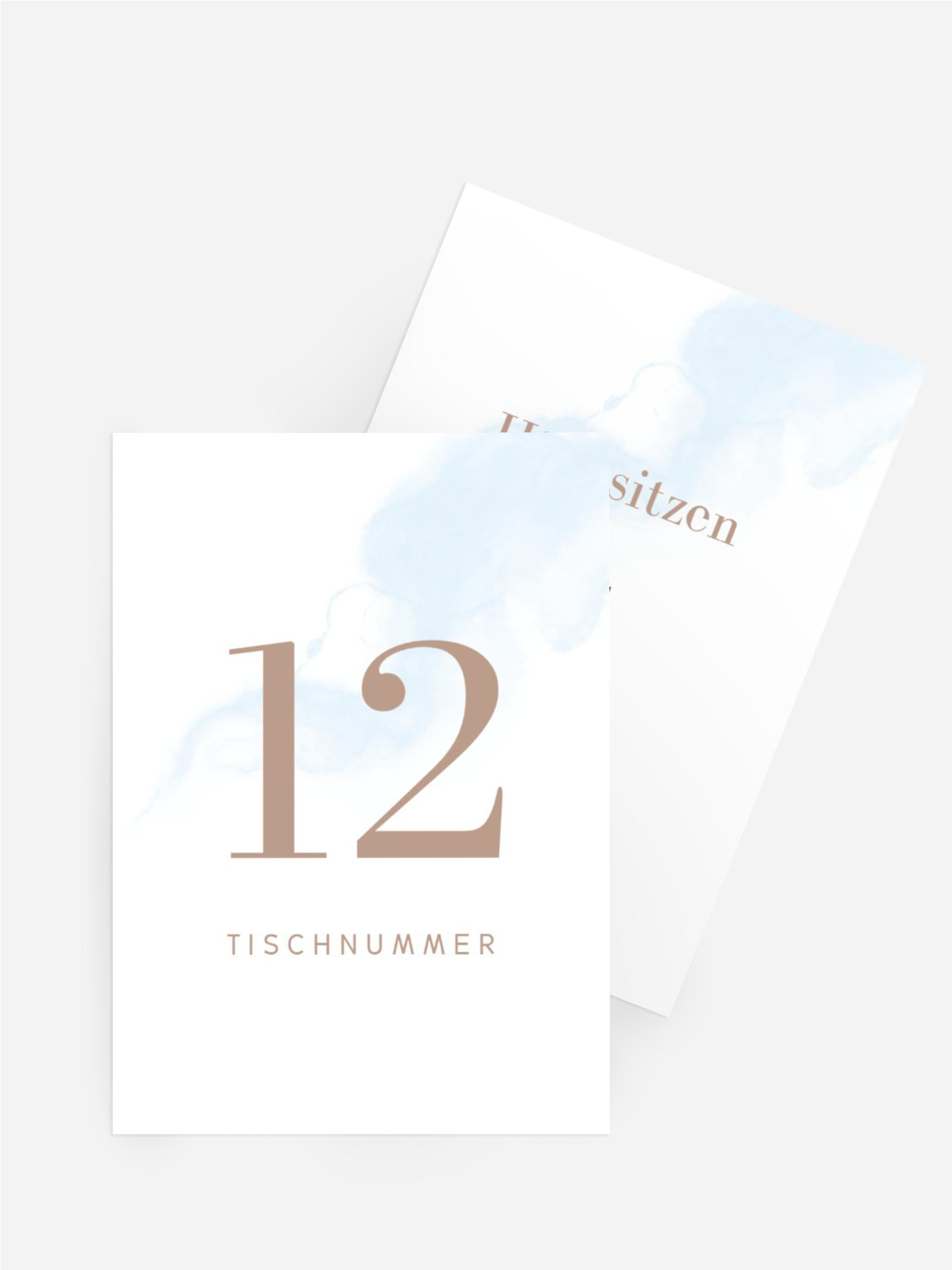 Tischnummer Hochzeit Wolkig schön