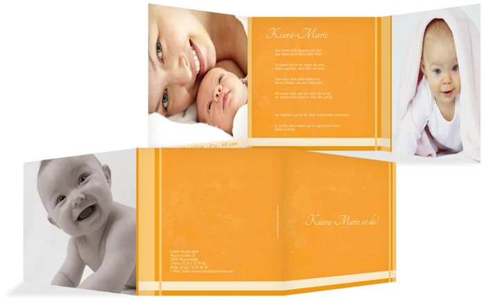 Geburtskarte klangvolle Streifen