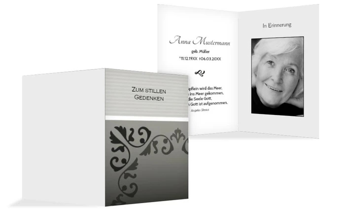 Sterbebildkarte Briefpapier