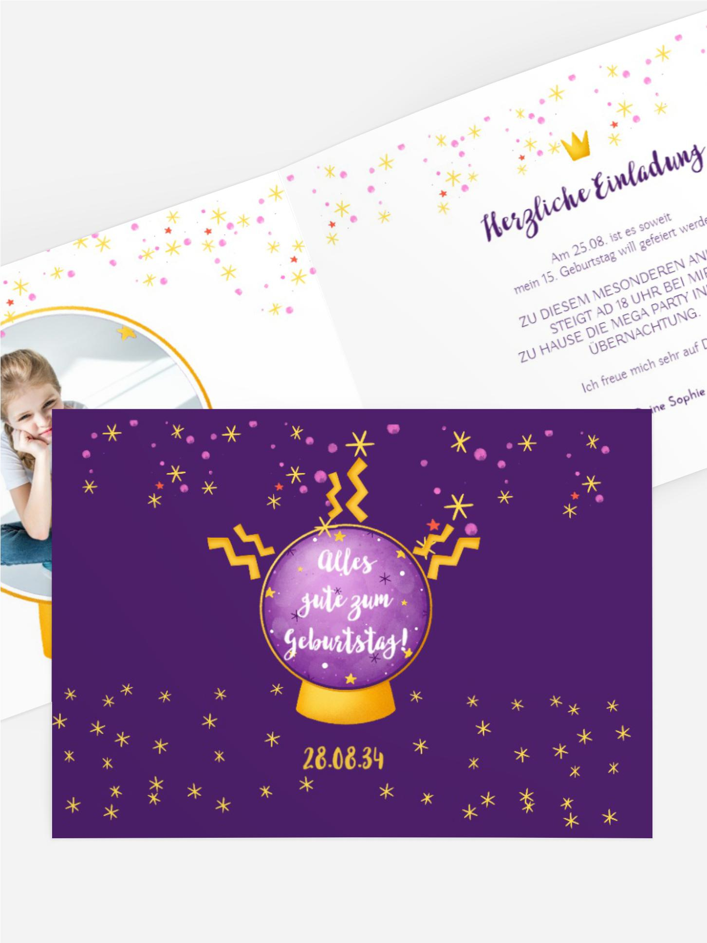 Jugendliche Geburtstagseinladung Magischer Geburtstag Jugendliche Geburtstagseinladung Magischer Geburtstag