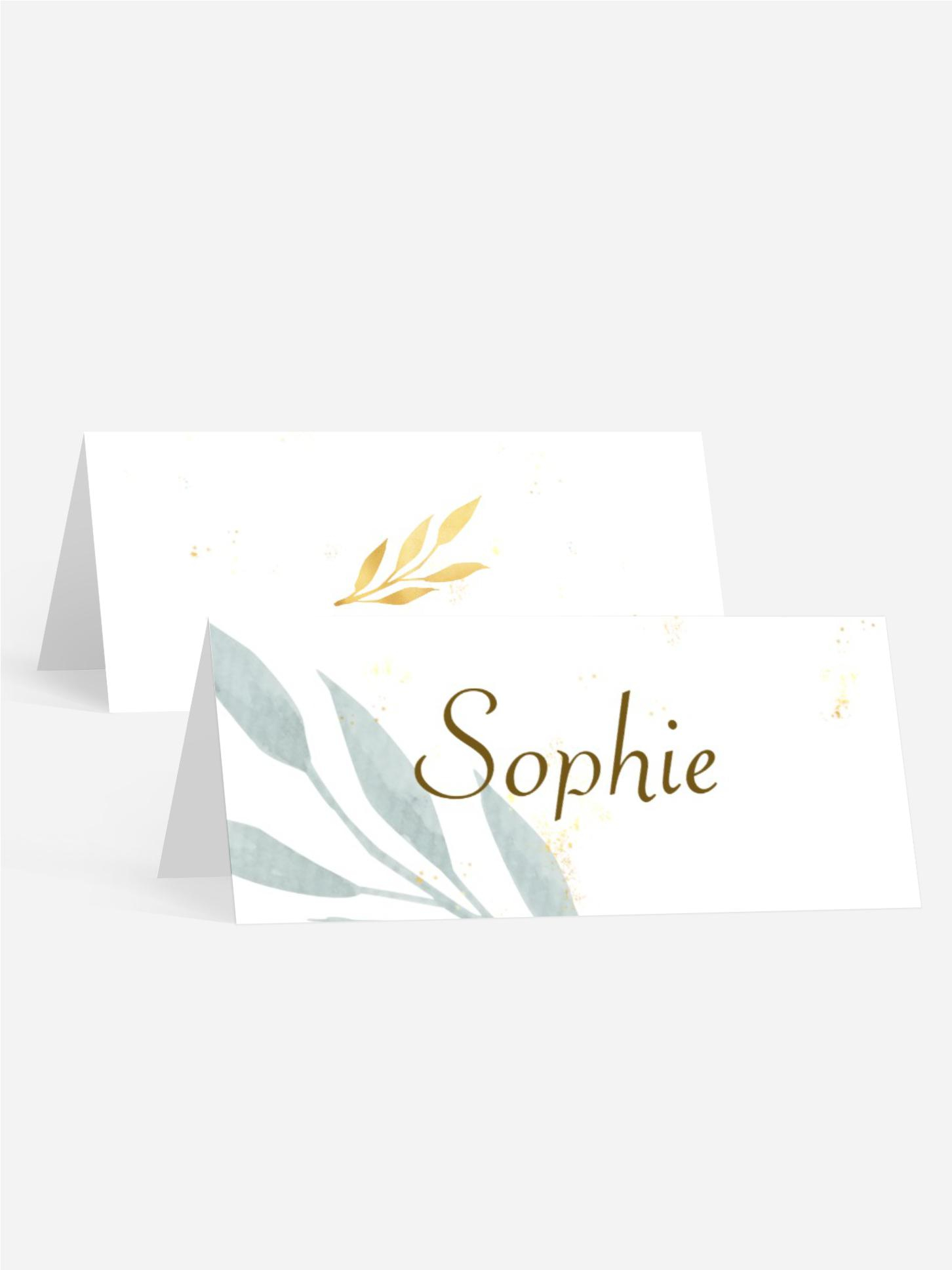 Tischkarte Taufe Hauch von Blättern