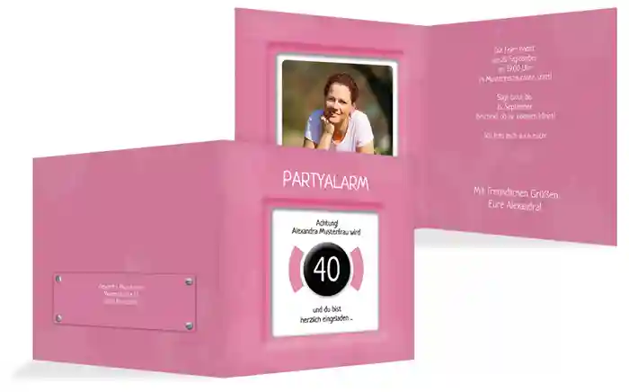 Geburtstagseinladung 40 Partyalarm Foto