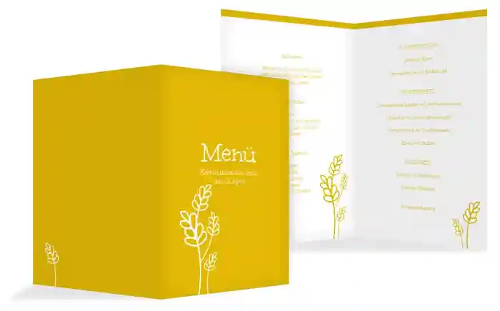 Menükarte Kommunion Gräser