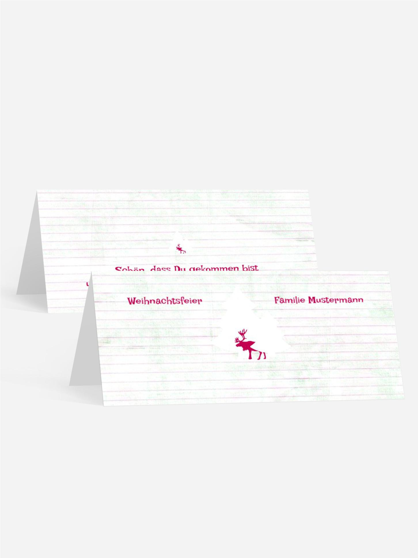Weihnachtstischkarte Elchenwald