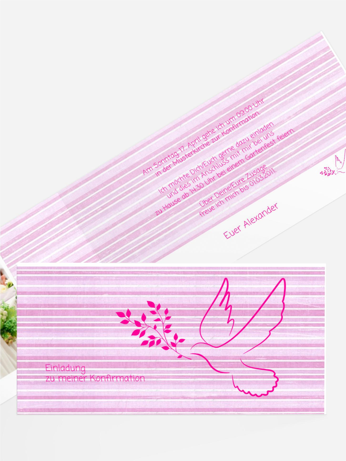 Einladungskarte Konfirmation_Taube 2