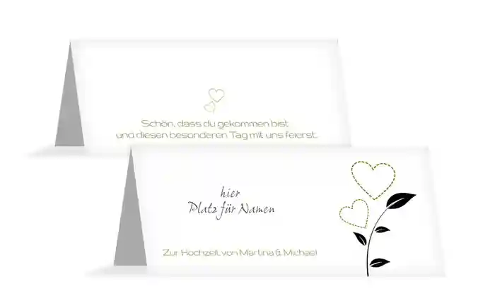 Tischkarte Herzblume