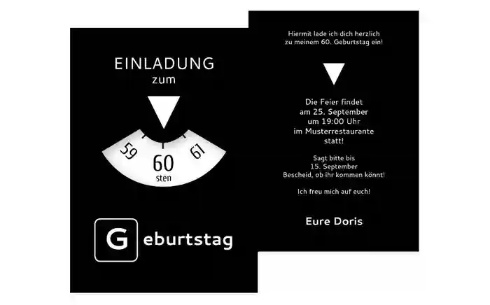 Geburtstagseinladung Parkuhr 60