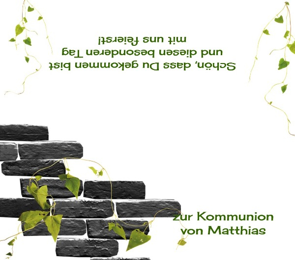 Tischkarte Kommunion Efeu