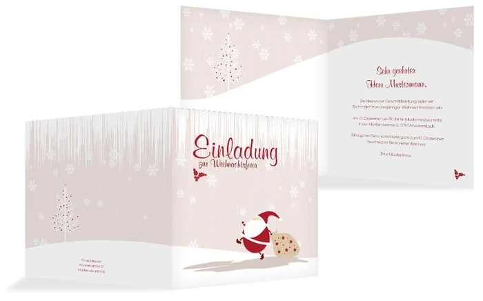 Weihnachtseinladung Weihnachtsmann