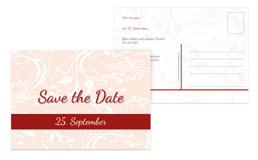 Save the Date Karte Blättertraum Save the Date Karte Blättertraum